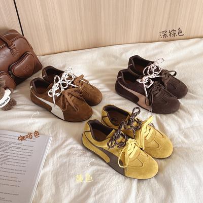 2025 весна и осень новая пара шнурков матовые немецкие кроссовки женские мягкие подошвы плоские кожаные универсальные для отдыха и спорта