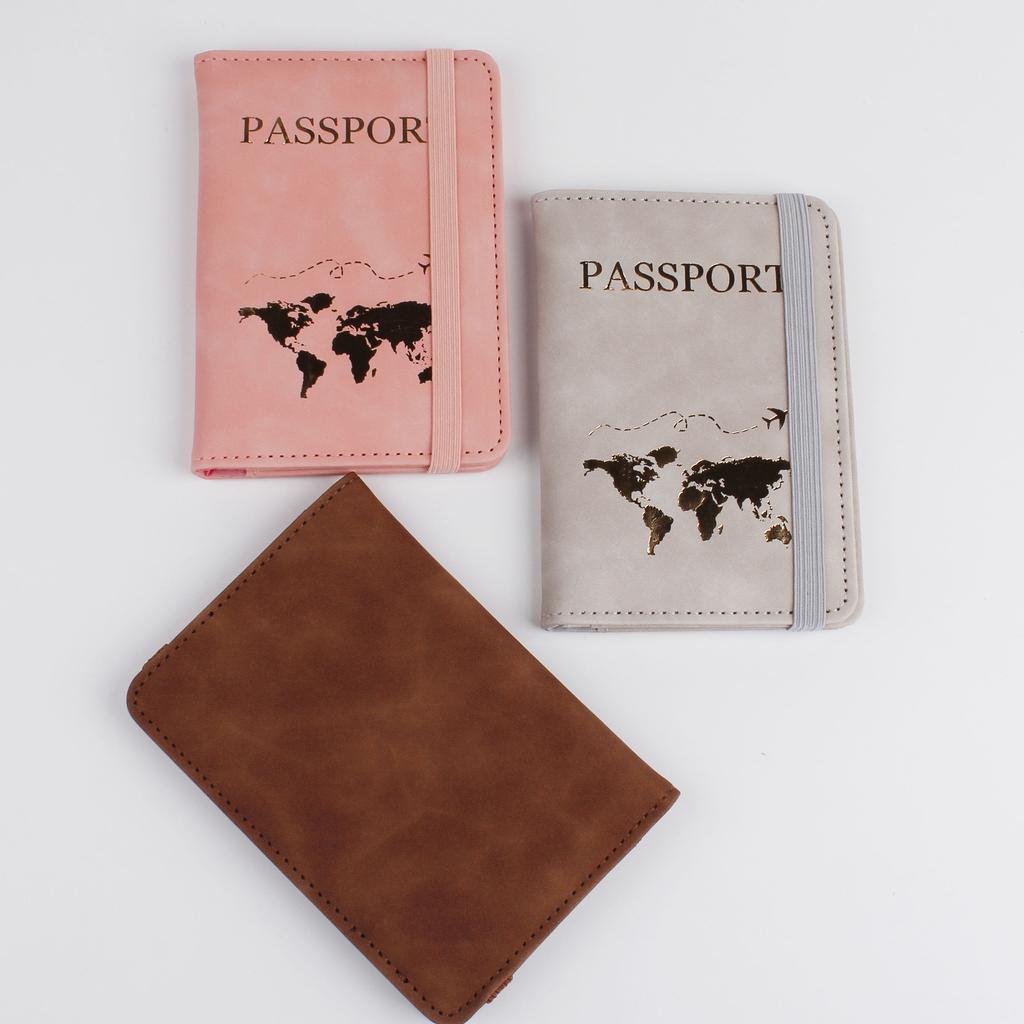 Personalised Travel Accessories Passport Holder Case Wallet Bags RFID Blocking PU Leather Passport Holder Case Elastic Style