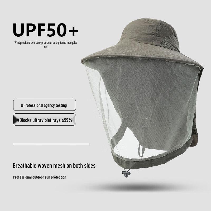 Outdoor Anti-Mosquito Fishing Hat with Mesh Face Mask