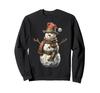 Snowman Christmas Motif Artwork Family Snowman Sweatshirt X-Mas