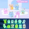 1Pcs Chinese Zodiac Mini Luminous Ornaments Cartoon Animal Resin Ornament Micro Landscape Decoration Diy Desktop Decor