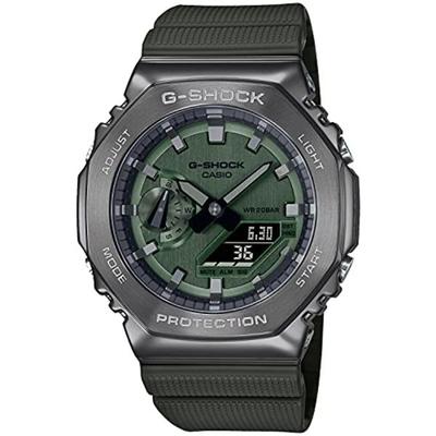 G-SHOCK Quartz GM-2100B-3AJF Мужские часы с металлическим покрытием и светодиодной подсветкой, светло-зеленые, НОВИНКА