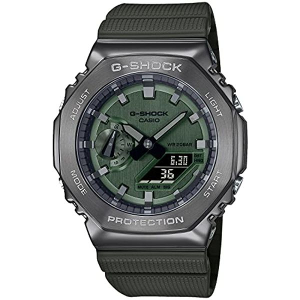 Casio G-SHOCK Quartz GM-2100B-3AJF Мужские часы с металлическим покрытием и светодиодной подсветкой, светло-зеленые, НОВИНКА