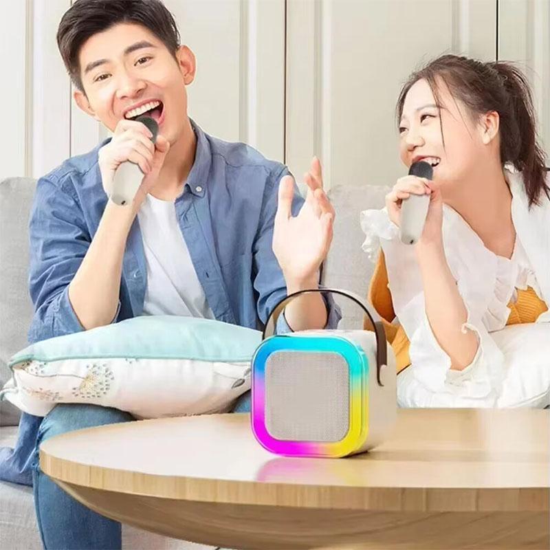 K12 Bluetooth караоке машина портативная 5.3 PA акустическая система с 1-2 беспроводными микрофонами для домашнего пения подарок 2025