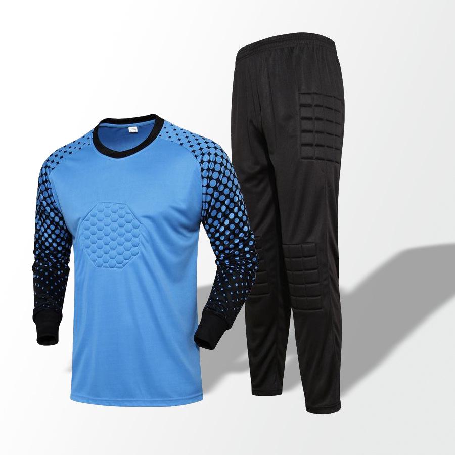 Long Sleeve Padded Goalkeeper Jersey Set for Adults and Kids