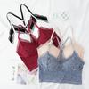 Sexy Lace Bralette Tube Tops Bandeau Summer Women Lace Bra Comfy Tanks Y Back Crop Top Girl Underwear Wire Free Padded Camisole