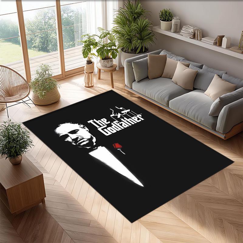 The Godfather Printed Crystal Velvet Area Rug, Soft Anti-Slip Water Absorbent Floor Mat for Living Room Bedroom