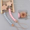 1 Pc Useful Safety Baby Pacifier Chain Beech Wood Star Beads Anti-drop Soft Nipple Bracket Holder Toddler Toys Holder