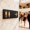 Restroom Sign Acrylic Toilet Directional Sign Adhesive Toilet Signage for Business Home Office Restaurant Laundry Shopping Mall