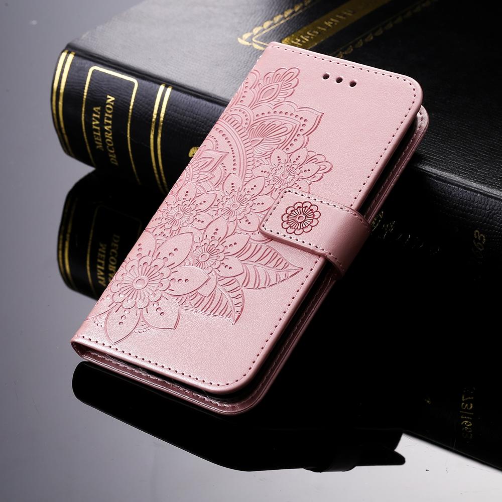 Магнитный кожаный кошелек-книжка для Samsung Galaxy S26 S25 S24 S23 S22 S21 Ultra Edge Plus FE | Рельефный цветок | Премиальный чехол