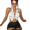 2026 Sexy Hollow Out Bodysuit Women Deep V Backless Top with Skirt Bottom and Fishnet Stockings for Boudoir Night