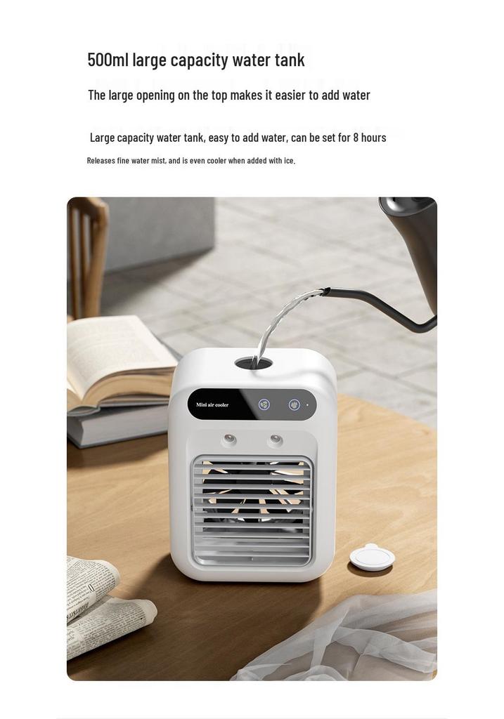 (New) Mini Portable Desktop Air Conditioner Fan - Compact Cooling for Dorms and Students