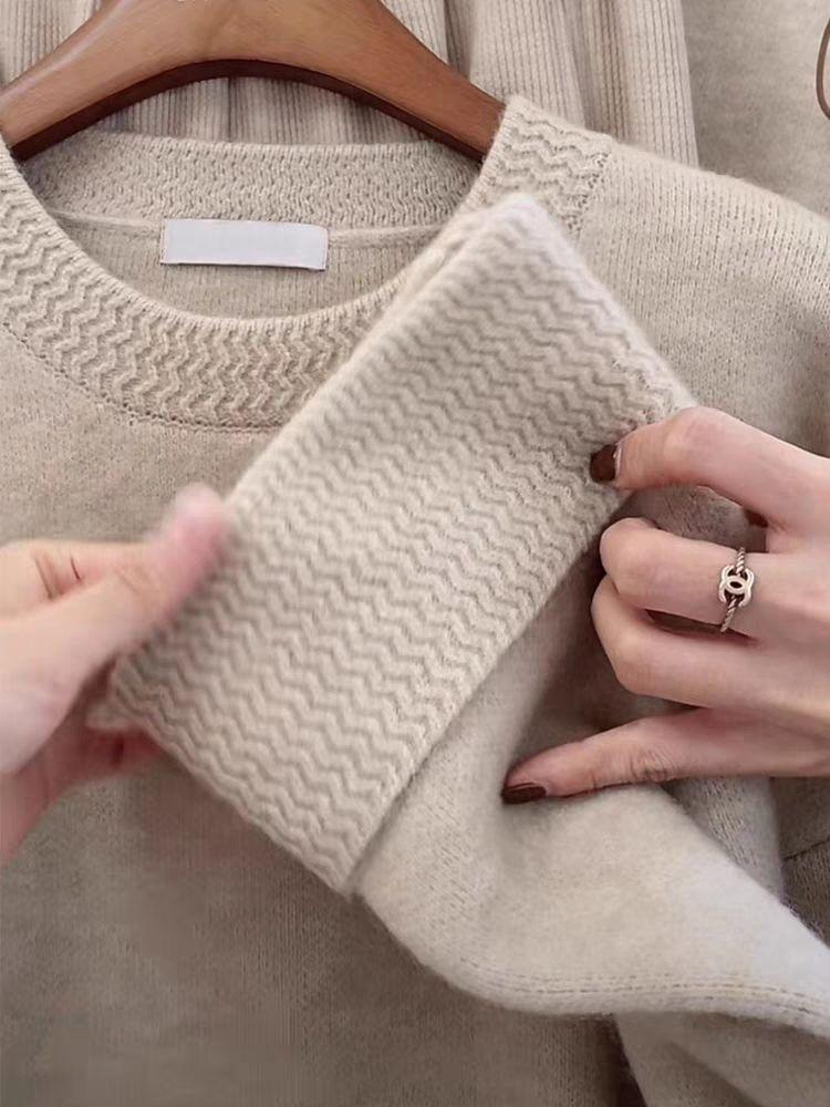 Стильный вязаный комплект и брюки-клеш большого размера для женщин - Осень/Зима 2025