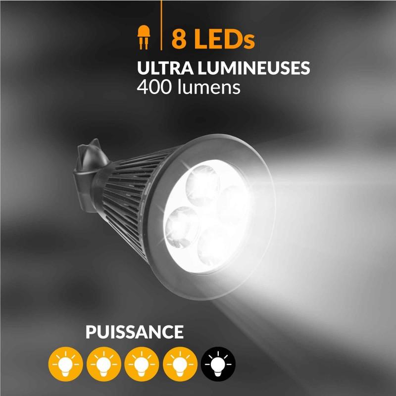 L450 - Projecteur Solaire Led Double - 400 Lumens - Batterie 4000mah - Ip44 - Extérieur