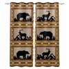 Autumn Forest Bear Deer Bohemian Geometric Retro Blackout Curtains For Living Room Bedroom Window Treatment Drapes Home Decor