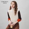 Женский свитер Komonboka, 100% шерсть, с контрастной вязкой