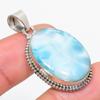 Natural Republic Larimar Gemstone 925 Solid Sterling Silver Pendant 1.75" Y8m24
