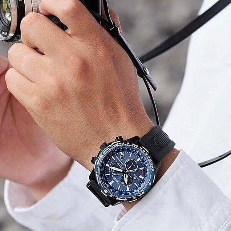 Citizen PROMASTER Часы с солнечным кварцевым механизмом, полиуретановый ремешок, мужские, синий циферблат CB5006-02L