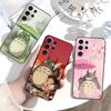 Мультяшный чехол для телефона O-Totoro-ES для Samsung S26, S25, S24, S23, S22, S21, S20, Plus, Fe, Lite, Другие Черная крышка
