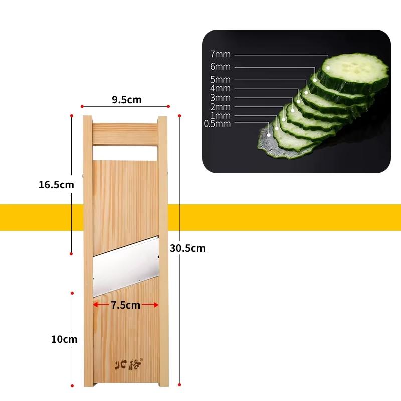 Wooden Vegetables Cutter Potatoes Slicer Adjustable Vegetable Slicer for Tomato and Onion Cabbage Shredder Chip Fruit Chopper