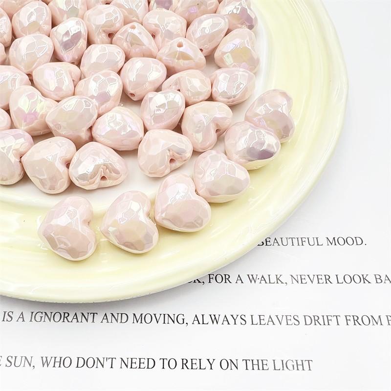 Креативные украшения, аксессуары, мобильный телефон, цепочка, материал, любовь, прямое отверстие, свободные бусины, граненая поверхность, звездное небо, светящиеся макароны, 5 шт., УФ-покрытие, сделай сам