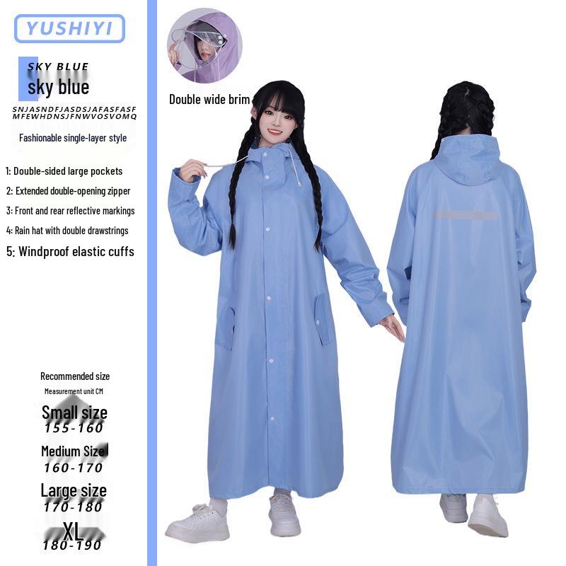 Мужской утолщенный длинный водонепроницаемый пончо для сильного дождя - Цельный предмет верхней одежды на все тело