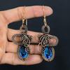 Tanzanite Handmade Gemstone Earrings, 999 Copper Wire Wrapped Earrings Antique Jewelry, Earrings For Engagement Gift