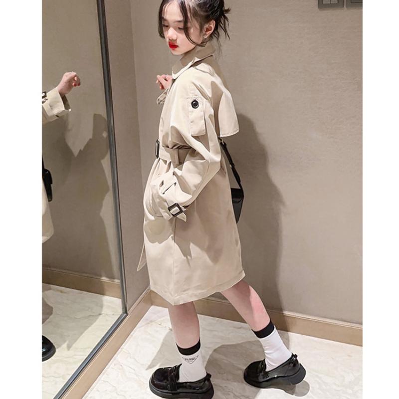 Ветровка для девочек Весенняя и осенняя одежда Детские качественные модные куртки Ветровки в британском стиле для больших детей