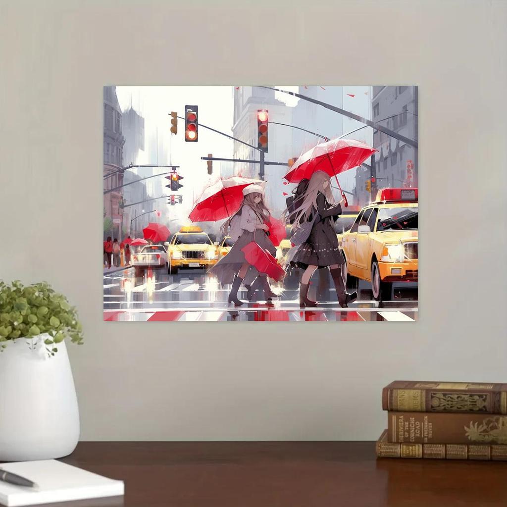 Frame City Street Painting By Numbers Kits For Adults Landscape Starter Kit Wall Art Diy Gift Acrylic Paint On Canvas 40x50cm