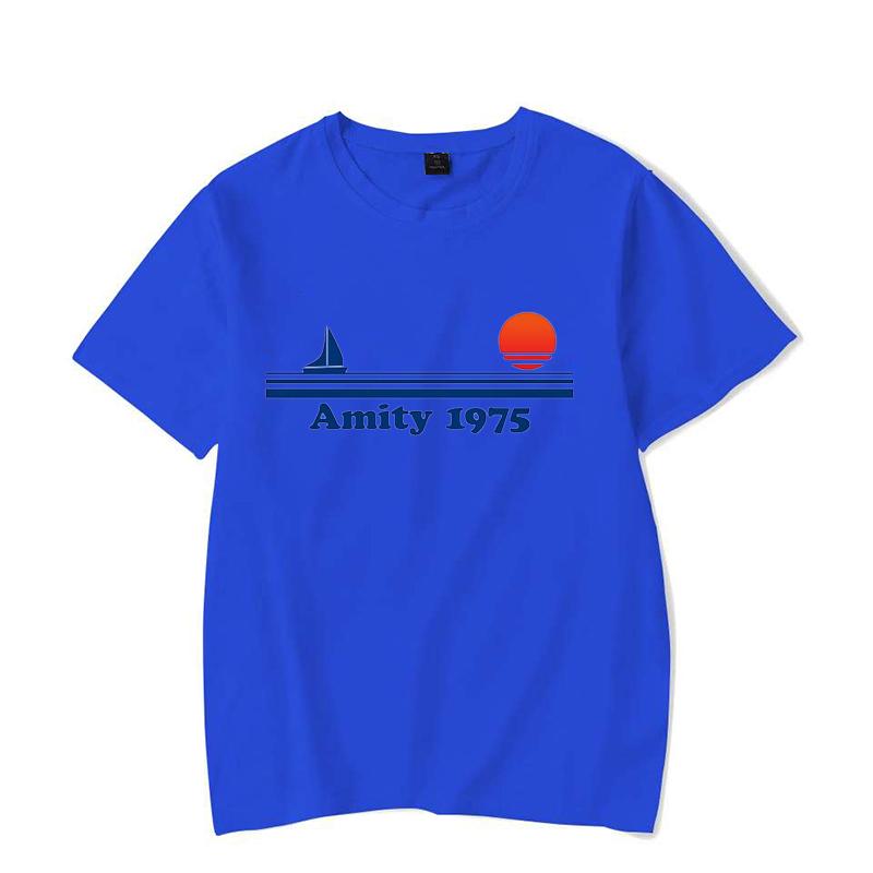 Amity 1975 - Jaws Retro Print Tshirt Men Creativity Sweat Clothing Fashion Tee Clothes T Shirts Breathable T-Shirts Man Women