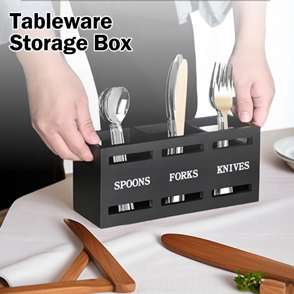Подставка для хранения посуды 3 отделения Кухонный ресторан Контейнер для столовых приборов Хранение ножей Мульт Z0W2