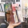 1 шт. настольный прозрачный акриловый органайзер-хранитель для кистей для макияжа, портативный футляр для хранения помад, кистей для макияжа, ручек для макияжа