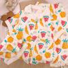 Dopamine Fruit Print Cloud Cotton Pajamas Women'S Spring Summer Short-Sleeved Three-Piece Loungewear