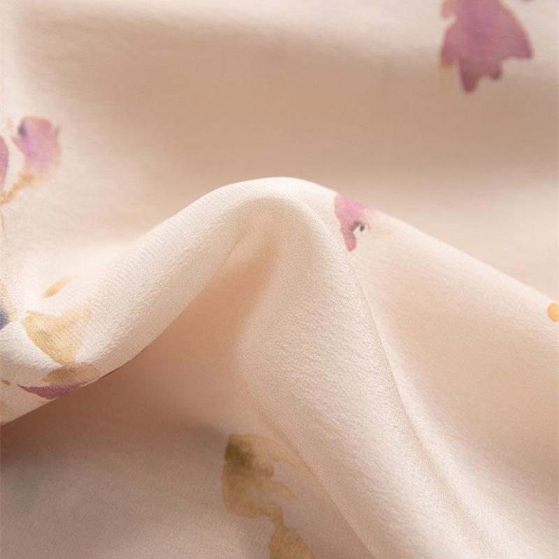 Блузка женская из шелкового крепа де шин пудрово-розового цвета: Повседневный стиль для поездок, Новый однобортный дизайн