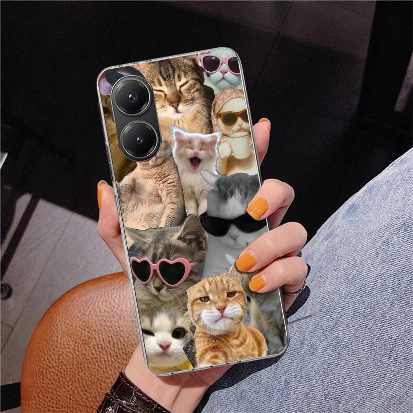 Crying Cat Memes Phone Case For Xiaomi Poco X7 X6 X5 Pro F7 Ultra Redmi 15C 15 13C 13 12C 12 10 10A 10C 9 9A 9C 9T Cover Poco X7