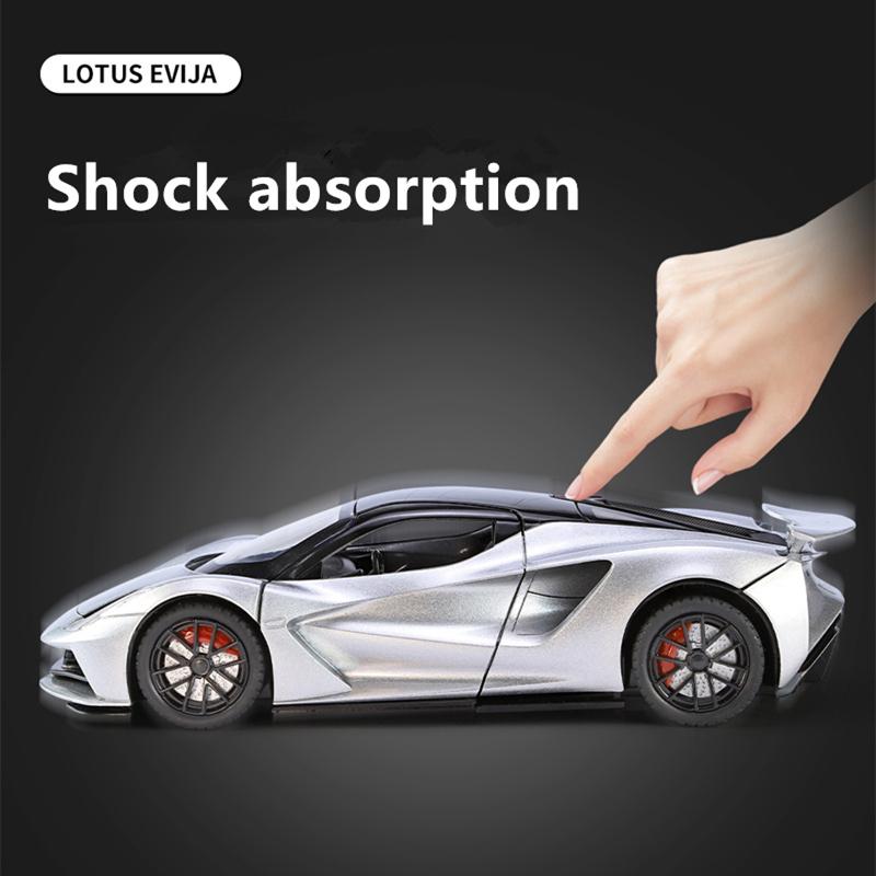 1/24 Lotus EVIJA Alloy Pure Electric Sports Car Model Diecast Metal Track Racing Car Vehicle Model Sound and Light Kids Toys Gift