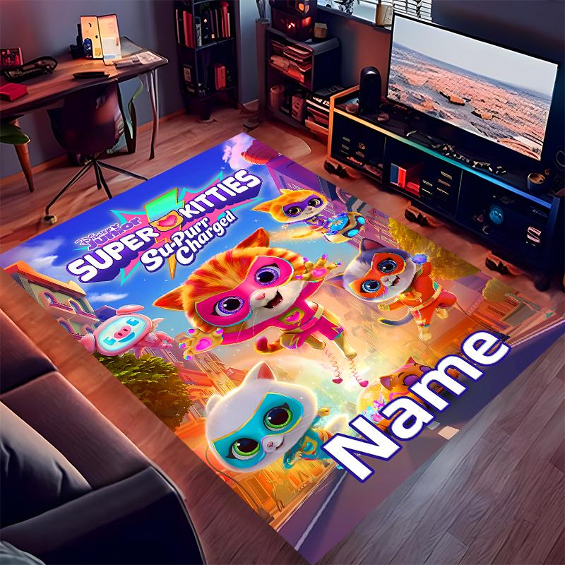 Custom personalization SuperKitties Print Area Rug - Soft, Washable Non-Slip Indoor Mat,Living Room,Home&Office Decorative Rug
