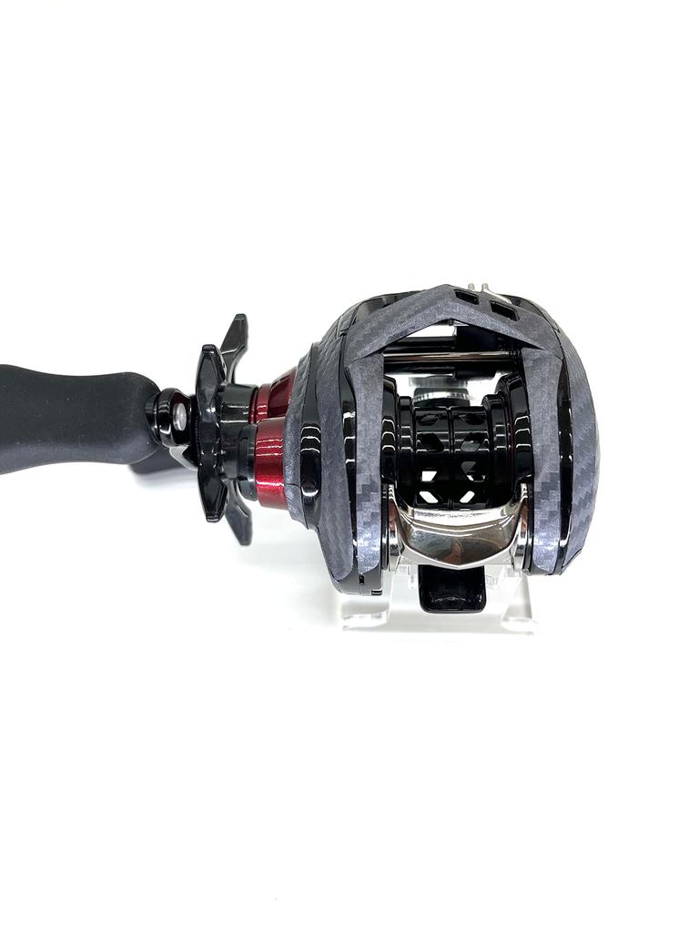 CUSTOM YOROI 21 Gekkabijin AIRTW Custom Scratch Baitcasting Reel Customization SEAT.JP Decal, Protection, (Silver, Left-Handed)