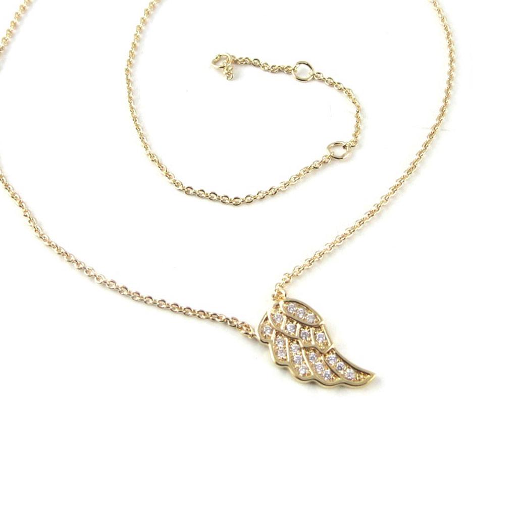 Les Trésors De Lily [L2002] - Gold-Plated 'Angel Wings' Necklace
