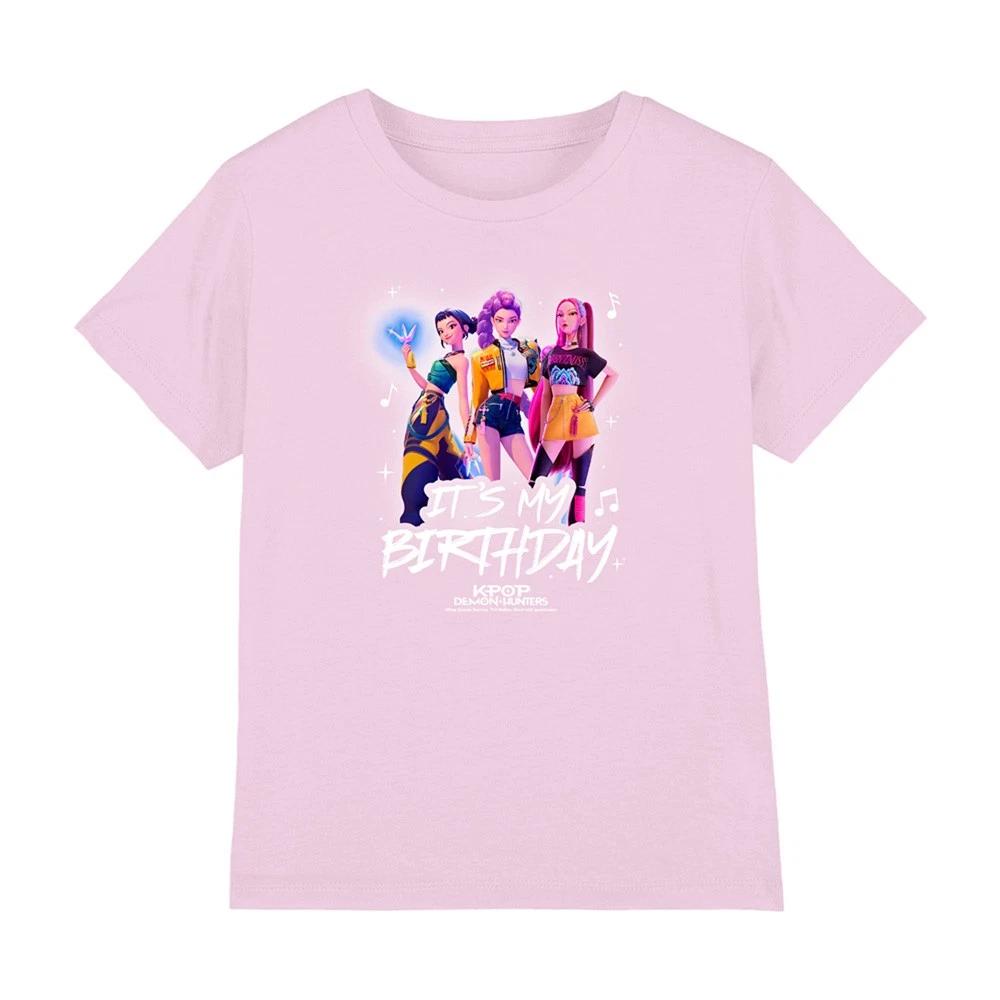 K-Pop Охотники на демонов Huntrix Это мой день рождения Групповая детская футболка, Розовая