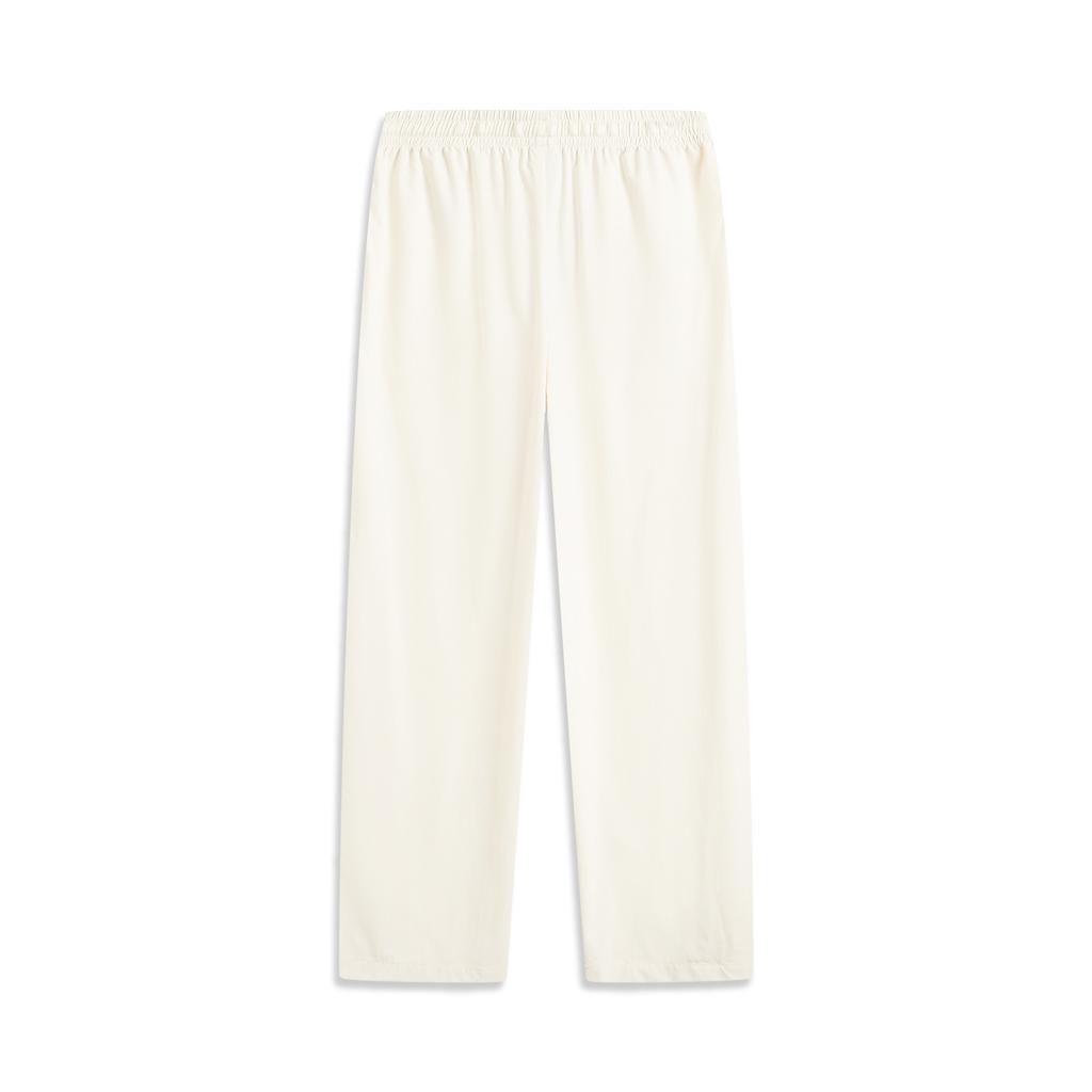 Li Ning Серия спортивного образа жизни Повседневные Удобные Универсальные Спортивные брюки прямого кроя Женский низ Молочно-белый AYKV478-2