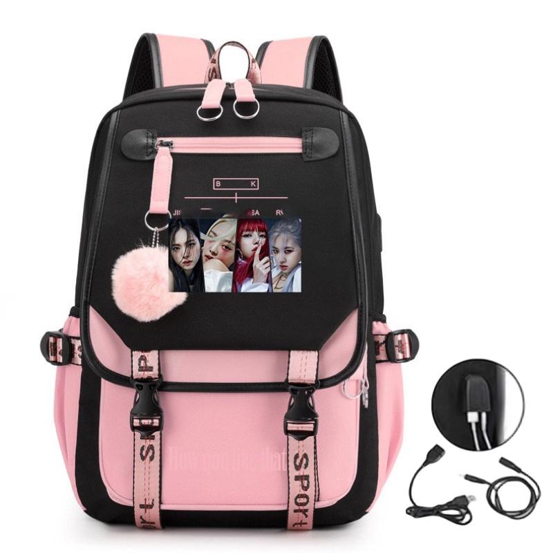 Унисекс Рюкзак в стиле Blackpink Лиса Звездное небо Оксфордская ткань Повседневная Дорожная Сумка