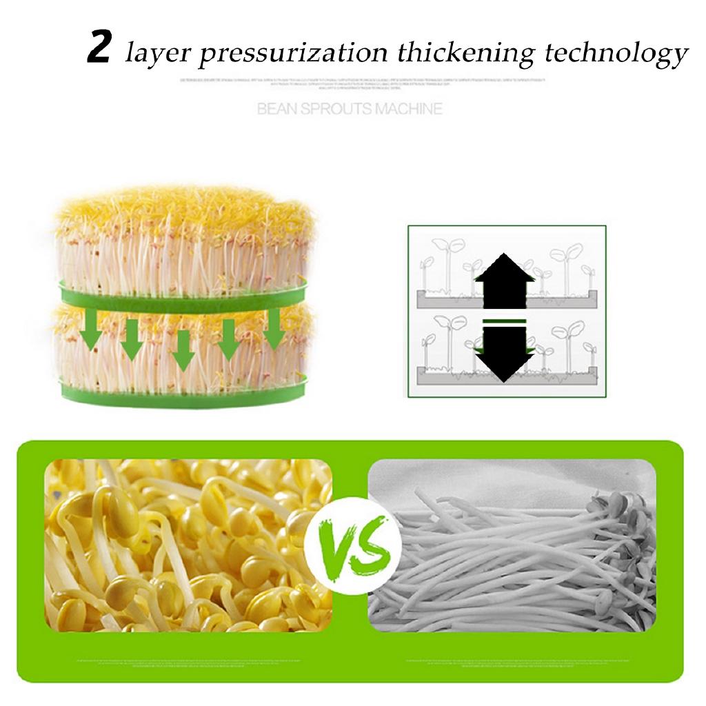 Three Layers Multifunctional Automatic Bean Sprout Machine Homemade Sprout Bud Machine Intelligent Microcomputer Control 8W