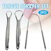 Portable Single/Double Layer Tongue Scraper Reusable Stainless Steel Oral Mouth Brush Case Non-slip Handle Tongue Scraper