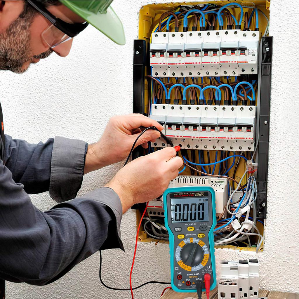 6000 Count LCD Digital Automotive Multimeter True RMS Universal Tester with Flashlight