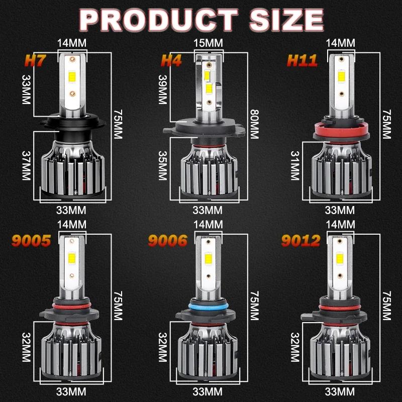 500W 500000LM H7 H4 H1 H8 H11 LED Light H7 Car General Purpose Big Light Bulb H11 H8 LED Fog Car Light 6000K 5570 9005 9006 9012