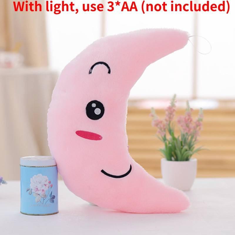Colorful Illuminated Plush Pillows In Adorable Star Moon And Heart Shapes For Kids