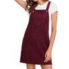 Autumn Winter Women Pocket Retro Corduroy Dress Sexy Sleeveless Vintage Party Dress Casual Solid Slim Suspender Sundress