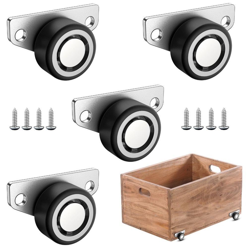 Universal Furniture Casters Rubber Swivel Casters Heavy Duty Mini Side Mount Caster Kitchen