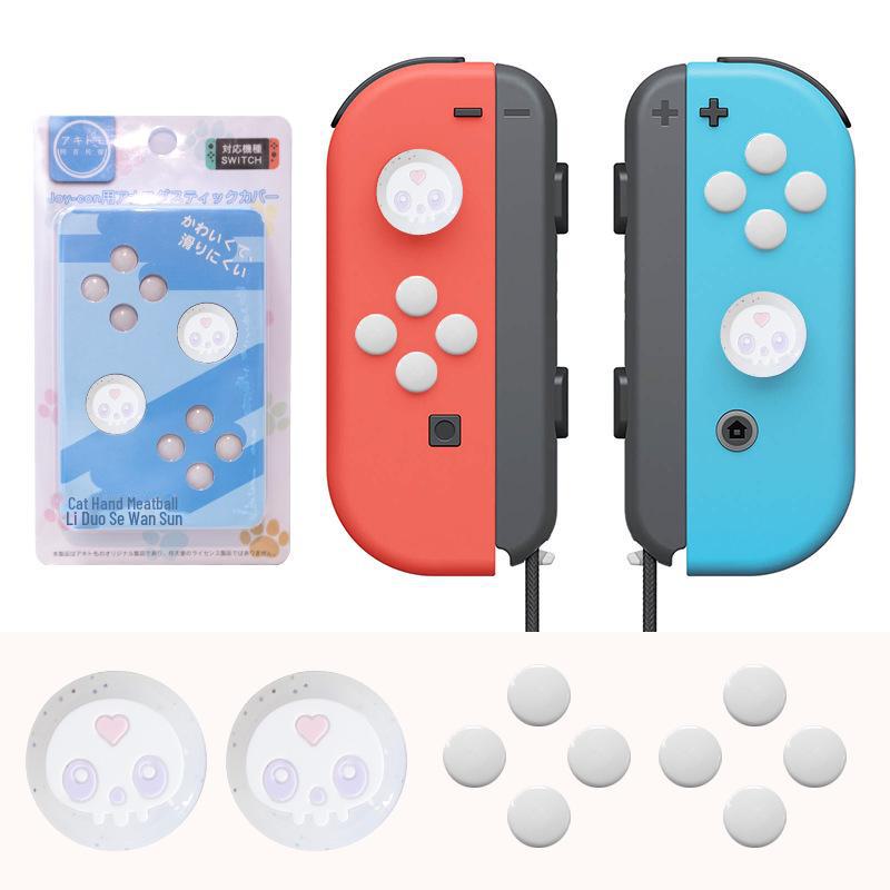 Наклейки Ajitomo в виде кошачьих лапок для стиков и кнопок Switch Joycon